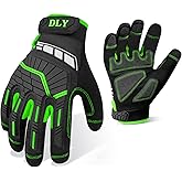 DLY Heavy Duty Work Gloves, Impact Protection Mechanic Gloves, Synthetic Leather Work Gloves, Touchscreen Capable