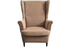 HAOYONG Jacquard Wingback Chair Cover Thickening Wing Armchair Covers Set of 2 Stretch Chair Slipcovers Non-Slip Armchair Protector Cover with Elastic Bottom