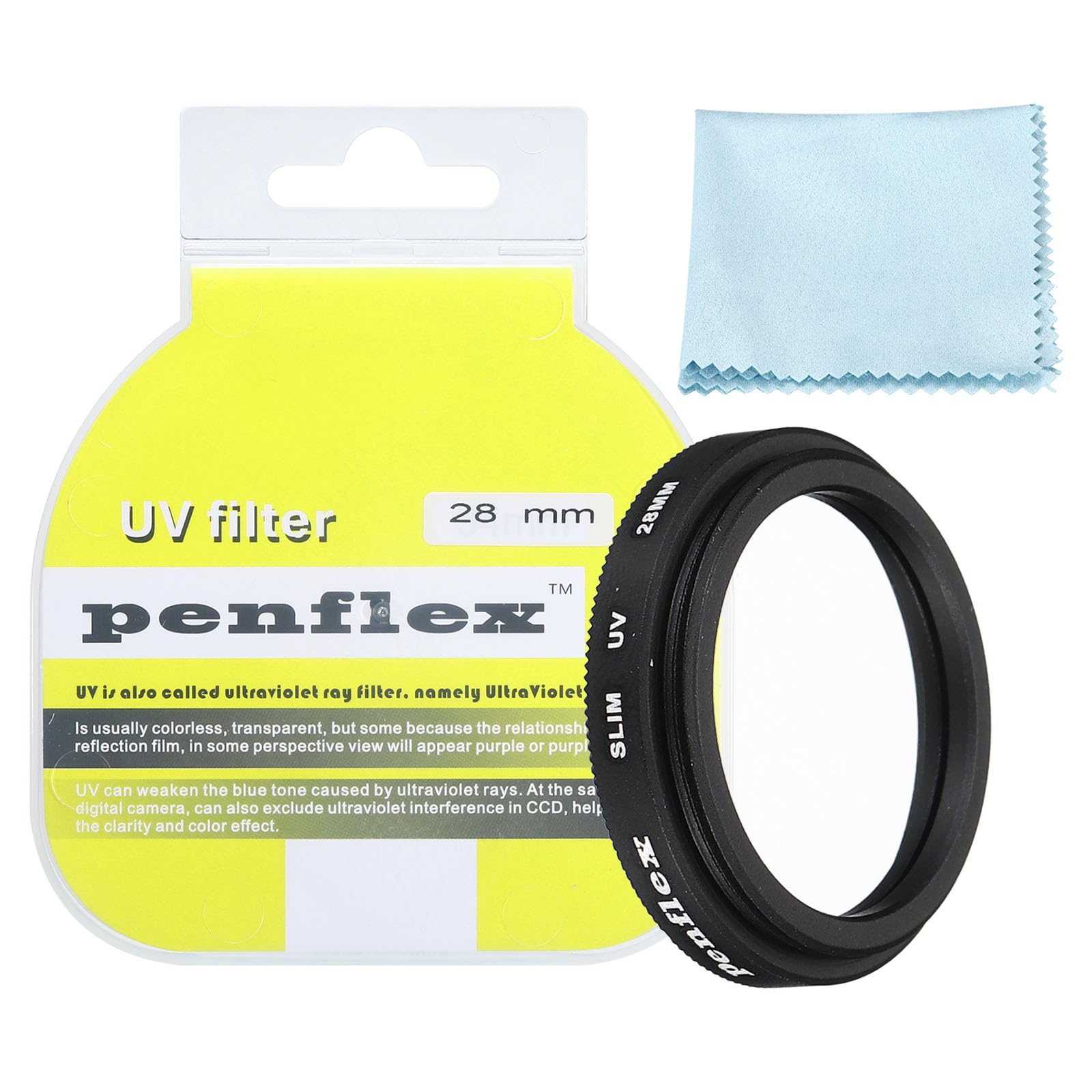 PATIKIL 28mm UV Filter, 1 PCS UV Protection Filter SLIM UV Camera Lens Filter Aluminum Optical Camera Accessory Crystal Clear Pics for 28mm Camera Lens Filter Photography Picture