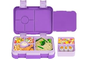 MSSWFSG Bento Lunch Box for Kids & Toddlers, Leak-Proof Lunchbox with 5/6 Compartments - Back to School, Snack Containers for On-the-Go Meal, Made with Safe BPA-Free Material
