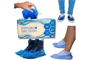 HTEK GROUP 120 Pack (60 Pairs) Shoe Covers Disposable & Reusable - Non Slip 15.7'' Hygienic Shoe & Boot Covers Recyclable Waterproof Shoe Booties for Indoors. Booties Cover See all models.