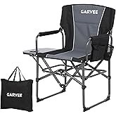 GarveeLife Oversized Directors Camping Chair, Portable Folding Chair for Adults Support 400 lbs, Heavy Duty Lawn Chair with S