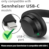 SPARKED USB-C Charging Cable for Sennheiser MOMENTUM Headphones Earbuds 1.2m UK view 3