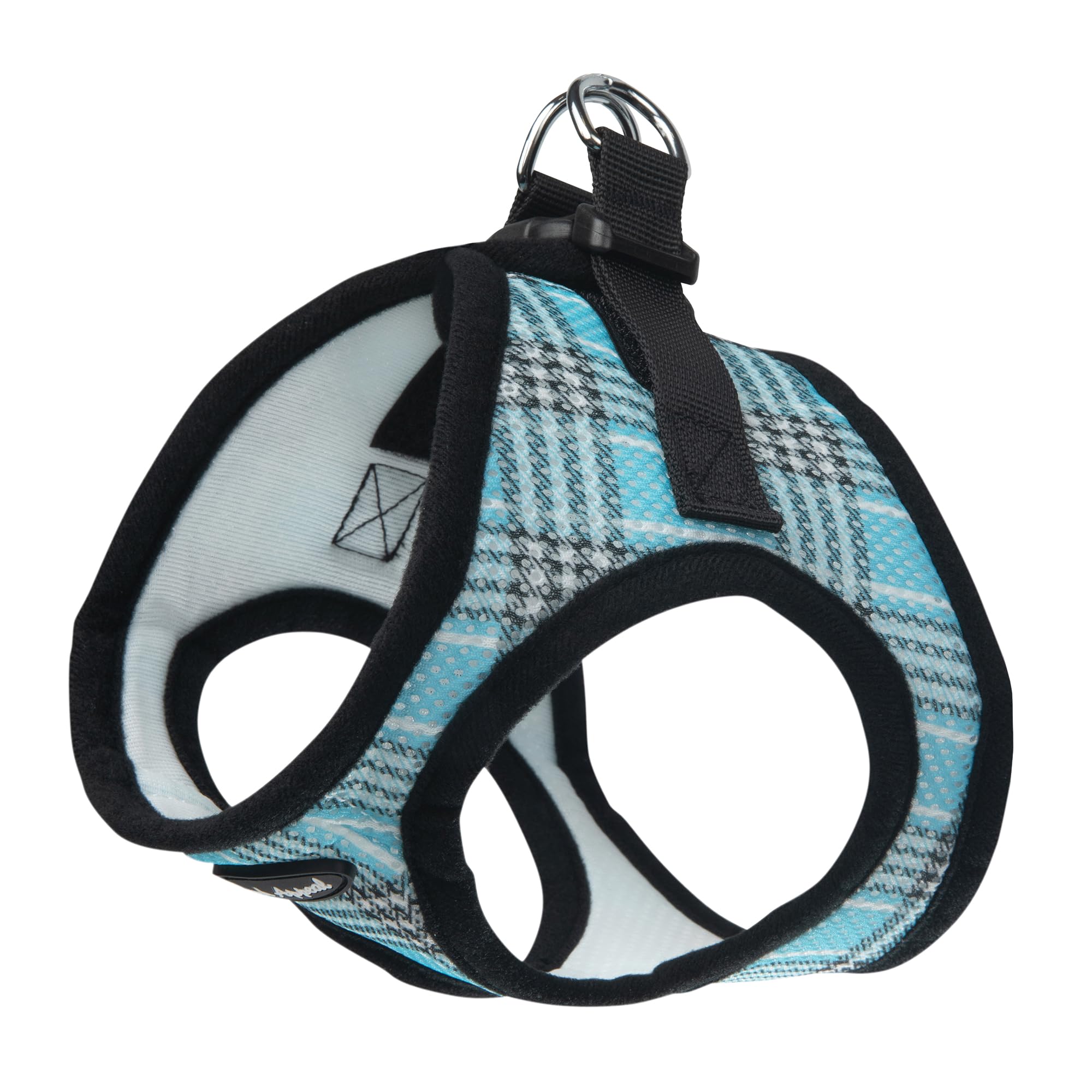 Bark Appeal Blue Plaid Step-in Dog Harness for Small-Medium Pets – Updated Sizing, Re-Measuring is Essential – Soft Vest Harness – Anti-Choke with Adjustable Strap & Heavy Duty Clip – XL