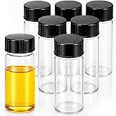 Geelin 6 Pcs Portable Turbidity Meter Sample Cells, 25mm Diameter x 60 mm Length Leak-Proof Vial, Black Screw Cap for Digital Turbidity Meter Analyzer Turbidimeter