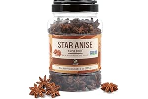 Soeos Star Anise, 8oz (227), Whole Star Anise Pods for Baking, Cooking, and Spice Blends, Aromatic and Bold Flavor, Non-GMO