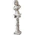 Design Toscano EU2866 Rose Garland Indoor/Outdoor Pedestal Plant Stand, 11 Inches Wide, 34 Inches Tall, Handcast Polyresin, Antique Stone Finish
