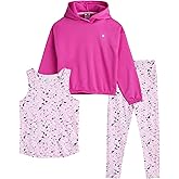RBX Girls Pants Set - 3 Piece Active Fleece Tank Top Pullover Girls Hoodies and Kids Leggings Athletic Set (7-14)