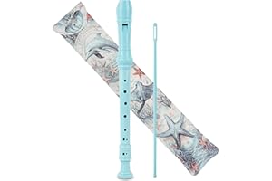 QIELIZI Recorder Instrument for Beginner Adults,8-Hole Soprano Descant Recorder Music Flute with with Cleaning Rod & Leather Case For Home Entertainment(2-Sea World2)
