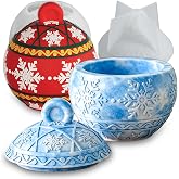 Wehous Christmas Box Resin Molds with Lid, 3D Embossed Candle Jewelry Holder Container Storage Molds for Epoxy Resin Casting Clay Concrete, Holiday Festive Christmas Ornament Mold DIY Craft (Snow)