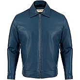 Leather Artist Classic Polo Collar Leather Jacket Men-Work Jackets Turndown Collar Business Casual