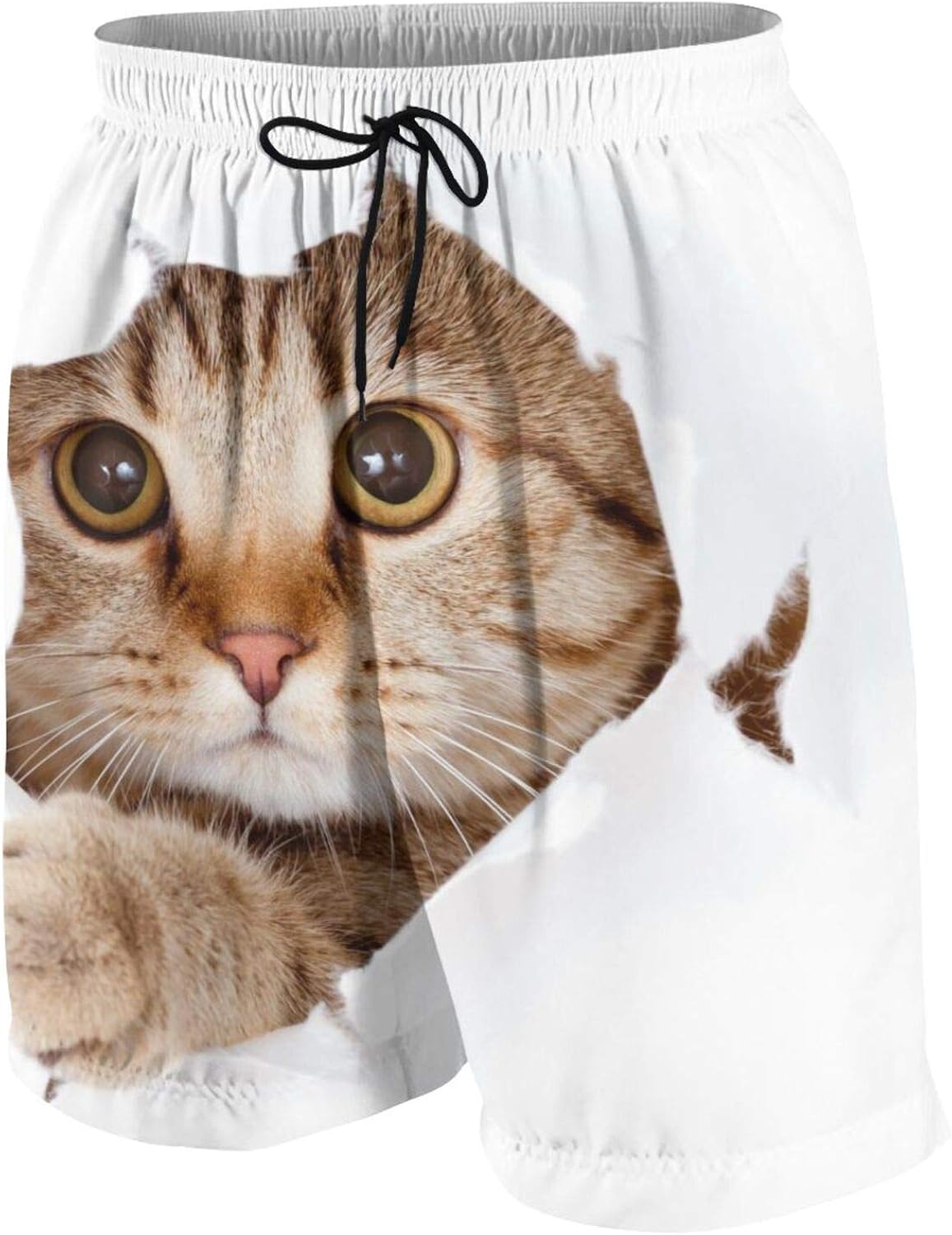 Cat Funny 3D Design Cute Cat Kitty Kitten Swim Trunks Boys