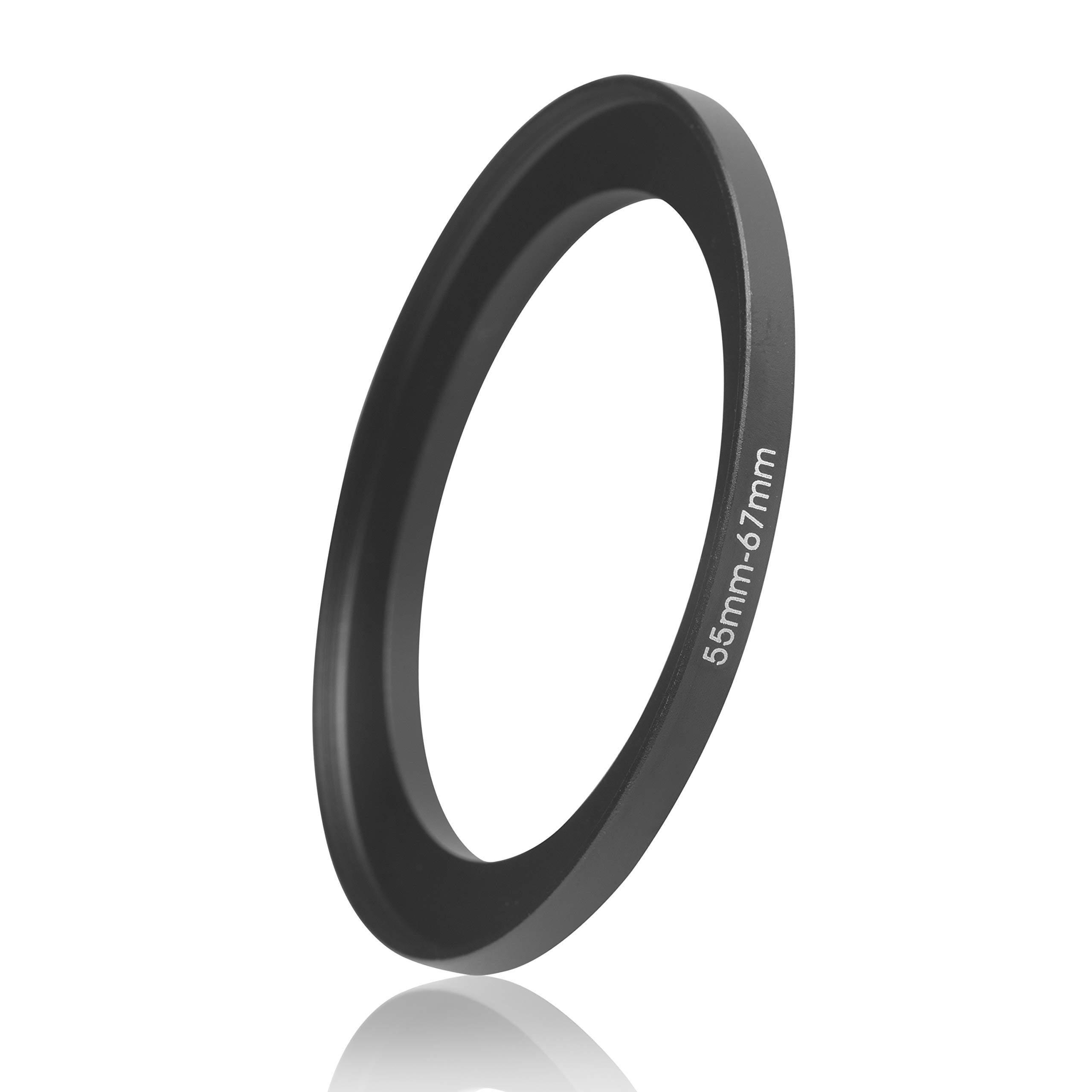 Ares Foto® Step-Up Lens Adapter Ring for Filters, Made of CNC Machined Metal with Matte Black Electroplated Finish (55mm – 67mm)