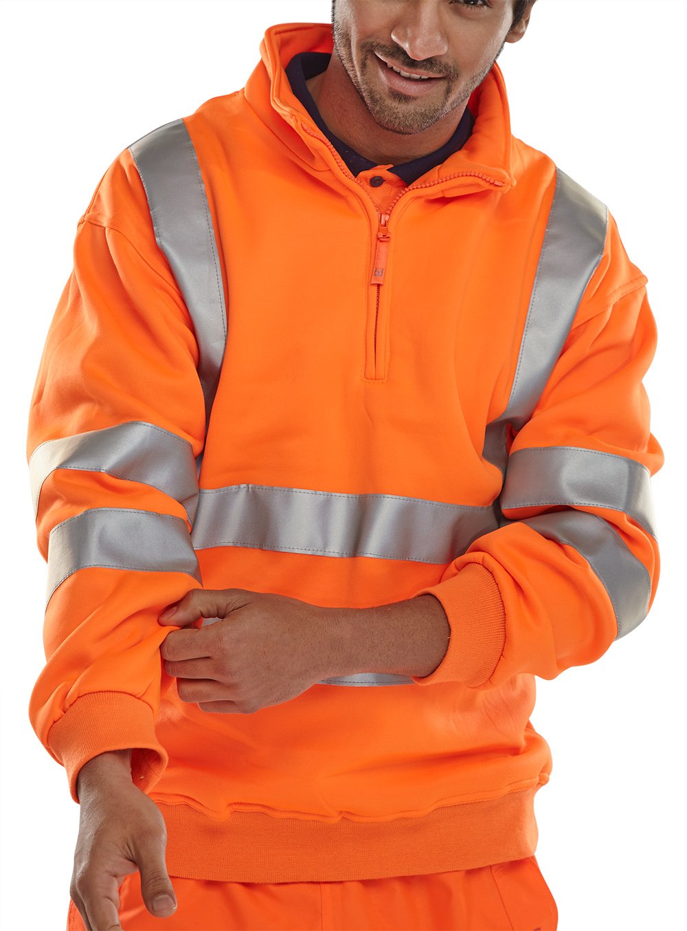 QUARTER ZIPPED SWEATSHIRT ORANGE XL