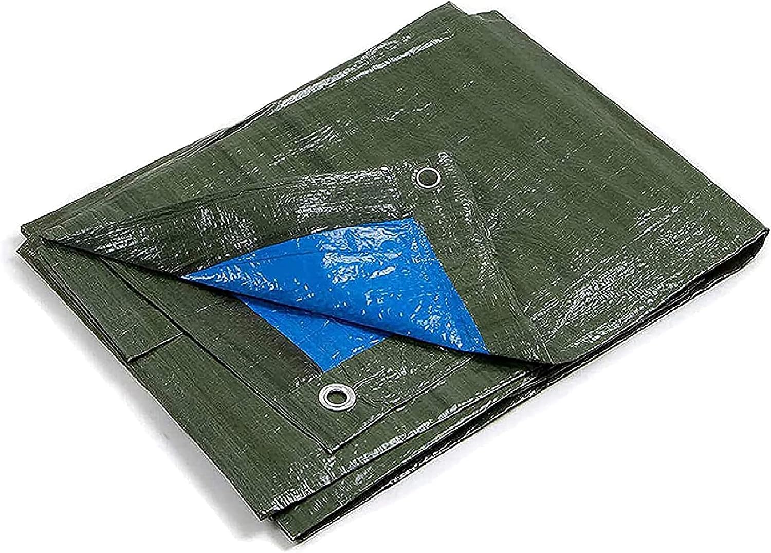 Kippen Two-Tone Eyelet Tarpaulin with 90 g/m² Weight. Size (20 m²) Green/Blue, Polyethylene (PE), 4X5 MT