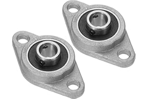 PATIKIL Pillow Block Bearing 5/16" / 8mm Bore, 2 Pcs Zinc Alloy Steel Mounted Flange Pillow Block Self Alignment Insert Beari