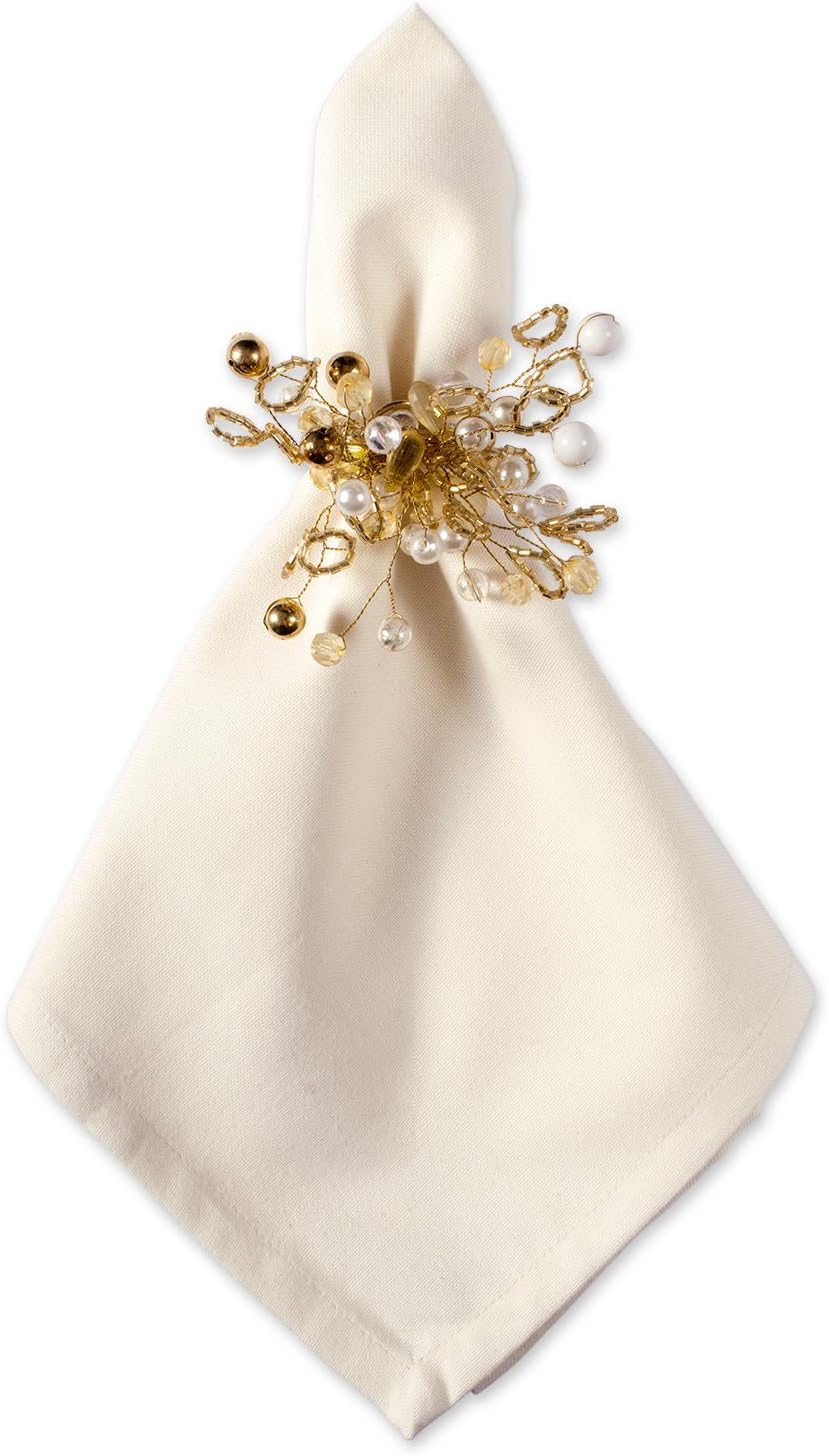 DII Modern Chic Fun Napkin Rings for Dinner Parties, Weddings Receptions, Family Gatherings, or Everyday Use, Set Your Table With Style - Cluster Gold Beads, Set of 6: Industrial & Scientific