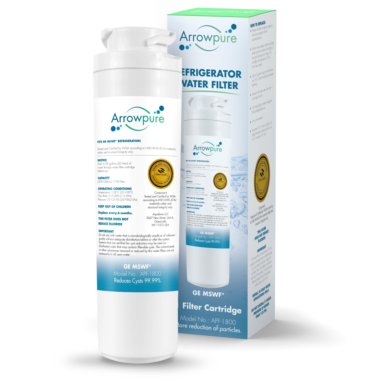 Arrowpure MSWF SmartWater Refrigerator Water Filter Replacement
