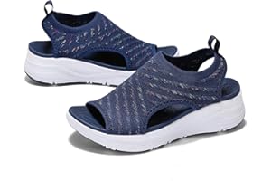 Women's Walking Sandals Summer Athletic Sport Sandals Orthopedic Arch Support Comfy Orthotic Sandals Open Toe Slip On Quick-D