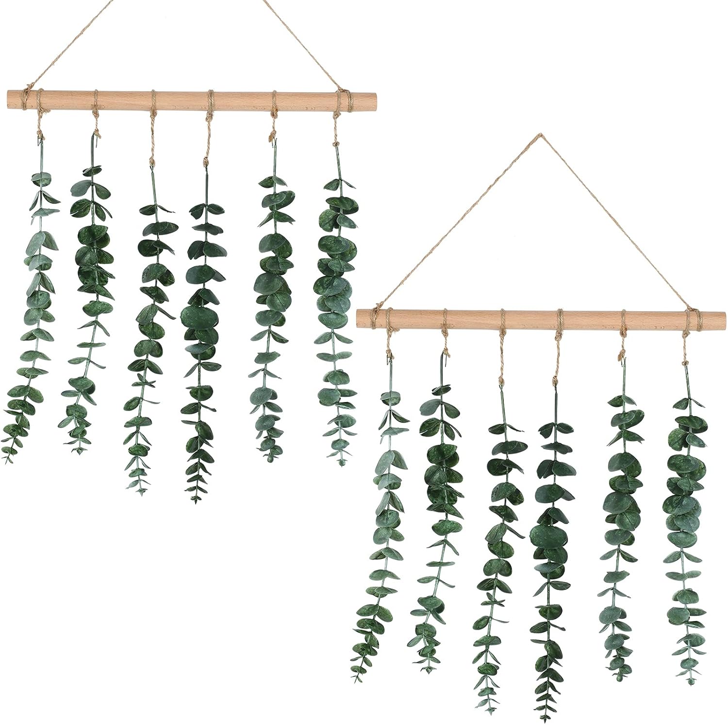 2 Pieces Eucalyptus Wall Hanging Artificial Eucalyptus Christmas Decor Vine Decoration Boho Home Fake Plant Wall Decor for Apartment Bedroom Living Room