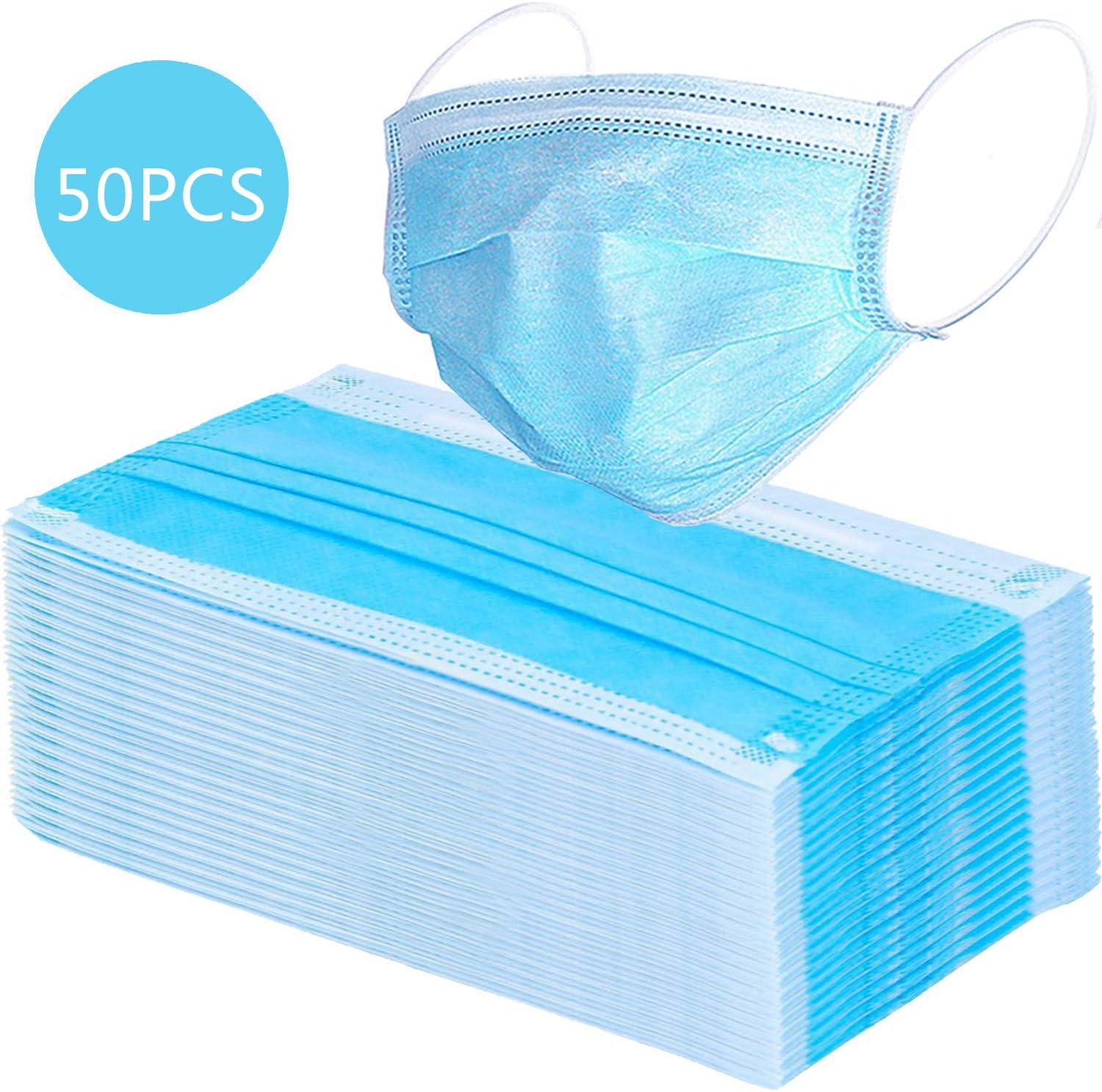 Face Masks Disposable 3 Layers Dustproof & Water Mask Facial Protective Cover Mask