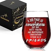 Coworker Leaving Gifts for Women A Job Made Us Coworkers Wine Glass, New Job, Going Away, Retirement, Farewell, Birthday Christmas Gift for Co-Worker Friends, Funny Coworker Gifts for Women Men