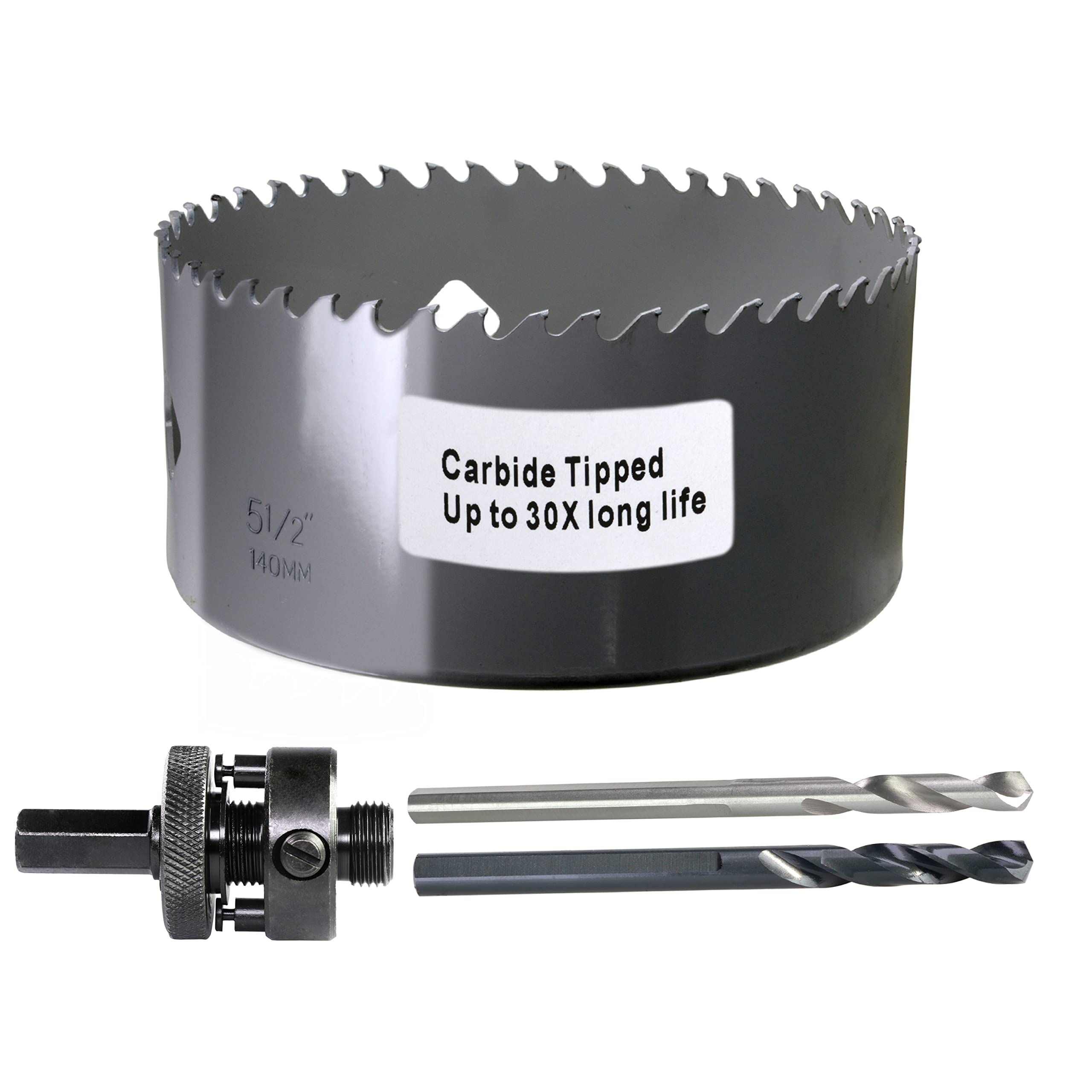 Photo 1 of PLG2SUPT 5-1/2” 140mm Inch Carbide Hole Saw Cutter Multi-Purpose Hole Saw Bit for Hardy Plank MDF Air Brick Nail Embedded Wood 2.36” Depth Up to 30X More Cuts