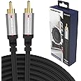 Monster Essentials Premium Subwoofer Cable Connector for Home Theaters and Cars, RCA Subwoofer Audio Cable, 13.1ft