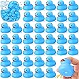 36 Piece Blue Rubber Duck Bath Toys - No Holes BPA Free Floating Duckies For Baby Bath Time