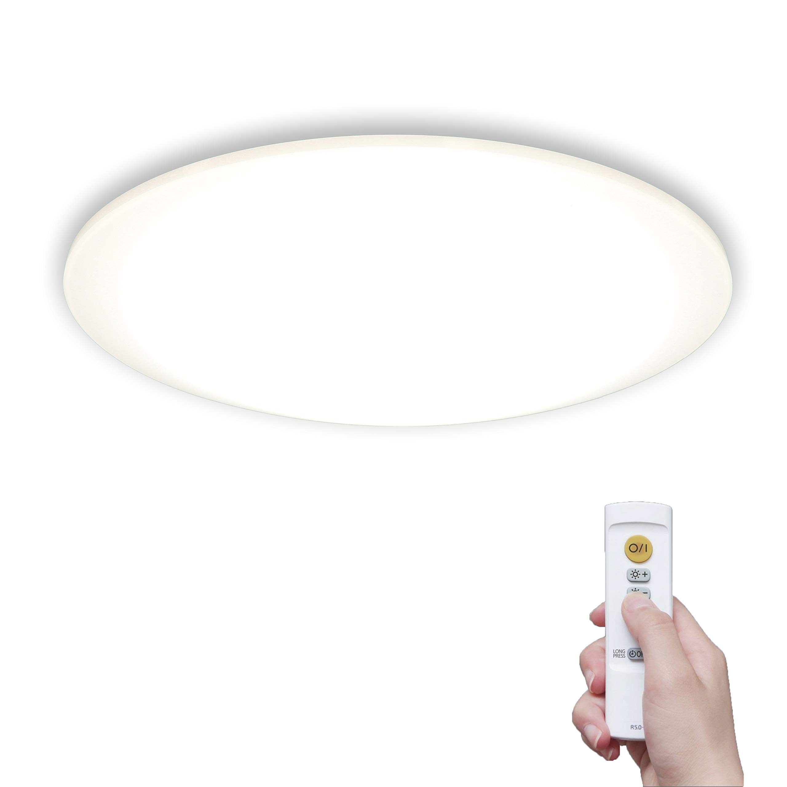 Iris Ohyama, LED Ceiling Light, Remote control, Brightness adjustment, 35 W / 4000 LM, Energy Class A +, living room, bedroom - Ceiling Light Dim CL8D-5.0G - White