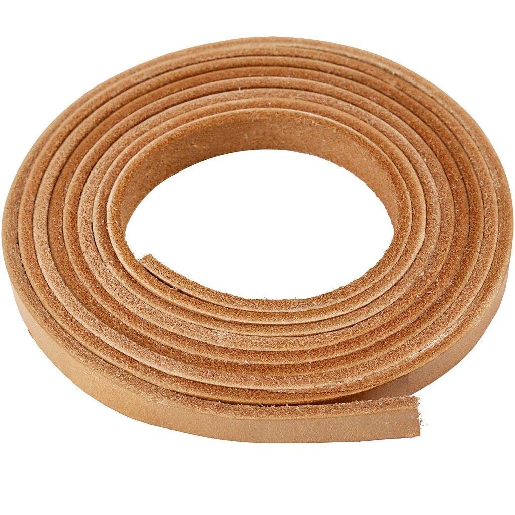 Leather Band, W: 10 mm, Thickness 3 mm, Natural, 2m