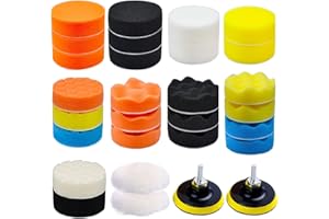TUHOOMALL Car Foam Polishing Buffing Kit, Polishing Buffing Pads, Wool Pads,Polishing & Buffing Wheels, for Headlights & Body Foam Wax & Buffer Kits (27)