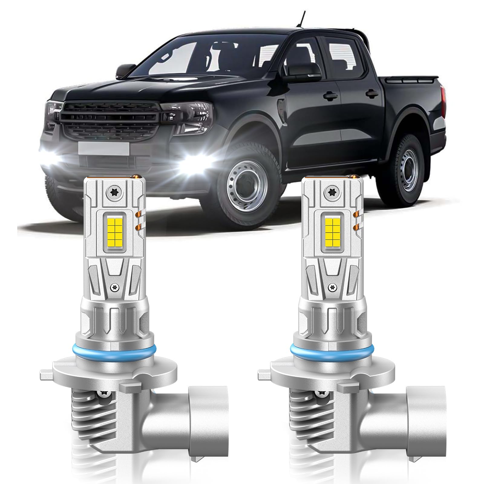 Photo 1 of ZSTOPCL Fit for Ford Ranger 2001-2005 2008-2011 Fog Light Bulbs, 6000K Cool White 700% Brightness, Real 1:1 Size Plug and Play, Pack of 2