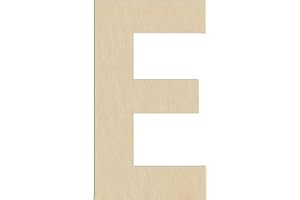 HILAZA 17 Inch Large Wooden Letter E, 1/4 in Thick Big Wood Letter for Wall Decor Crafts