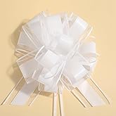 ZhXu Shuo 6 Pieces Large Pull Bows,6 inches,Bow for Gift Wrapping,Pull Bows for Christmas Party Birthday Gift Wedding Baskets,Valentine's Day Gift Decorations, Flower Decorations (White), BE-03