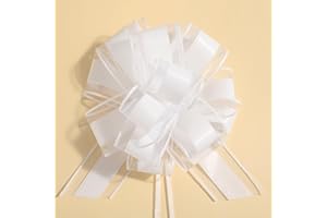 ZhXu Shuo 6 Pieces Large Pull Bows,6 inches,Bow for Gift Wrapping,Pull Bows for Christmas Party Birthday Gift Wedding Baskets,Valentine's Day Gift Decorations, Flower Decorations (White), BE-03
