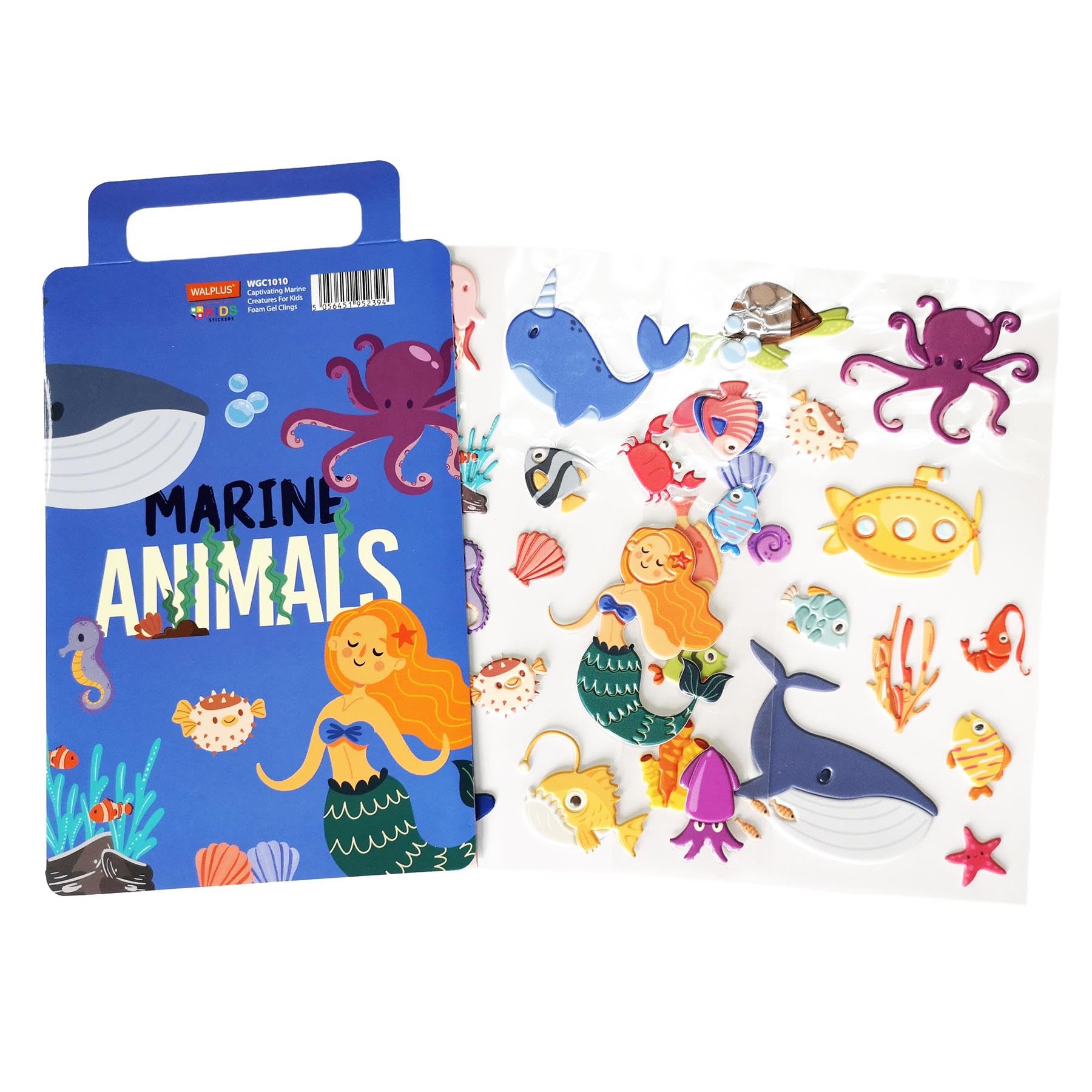 WALPLUS Marine Creatures for Kids Reusable Puffy Stickers for Toddlers Rewarding Gifts for Children Marine Kids for Party Bags 32 PCS
