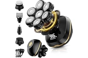 SHPAVVER Head Shavers, Upgrade 6-in-1 Electric Head Shavers for Bald Men, Wet/Dry LED Display Rechargeable 7D Rotary Shaver Grooming Kit with Type-C Charge