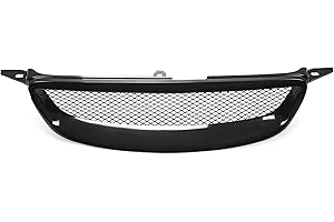 ALMULOO Front Grille Compatible with 2003-2007 Toyota Corolla Bumper Hood Grill Mesh Black Powder Coated