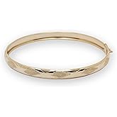 JewelryWeb Solid 10k Satin/Polish Gold 7-inch or 8-inch X-design Bangle Bracelet for Women