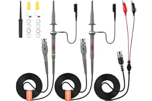 Proster 100 MHz Oscilloscope Clip Probes with BNC to Mini Grabber Test Lead Kit BNC to Mini-Grabber Clips Oscilloscope Probe