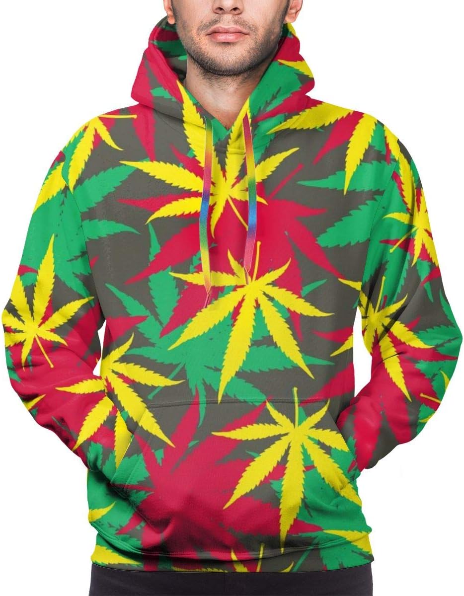 Men's Hoodie Ganja Marijuana Weed Seamless Pattern Vector Sweatshirt