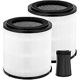 2 Pack KJ150F-C02 Replacement Filter For SilverOnyx 5-Speed Air Purifier (Large Room500 sq ft), 3 IN 1, H13 True HEPA with High efficiency Activated Carbon and Pre-Filter