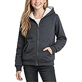 Coney Island Girls Hoodie - Cozy Soft Fleece Sherpa Lined Hoodie Zip Up Sweatshirt for Girls - Size Up for Better Fit