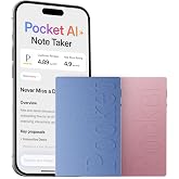 Pocket AI Sierra Blue + Baby Pink | Two Pocket AI recorders in Sierra Blue and Baby Pink for meetings, calls, transcription, summaries, and action items.
