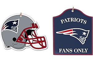 BOELTER BRANDS NFL New England Patriots Wooden Ornament, 2-Pack