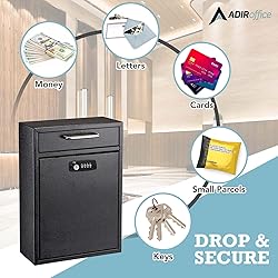 AdirOffice Wall Mount Mailbox - Combination Mailbox