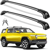 Wonderdriver 330lbs Lockable Roof Rack Cross Bars for Rivian R1S 2022-2026 | Heavy Duty Aluminum Roof Rails Crossbars Cargo Canoe Black Rooftop Cargo Carrier Luggage