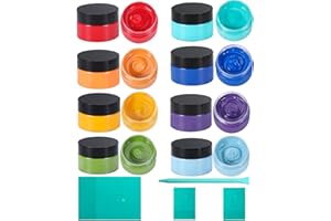 BOOLOOEN 8PCS Chalk Paste with 4 Mini Squeegees, Screen Printing Ink, Chalk Paste for Stencils, Self-Adhesive Screen Stencil Paste Starter Kit, Chalkboard Paint for Handmade DIY Home Art 50 g/jar