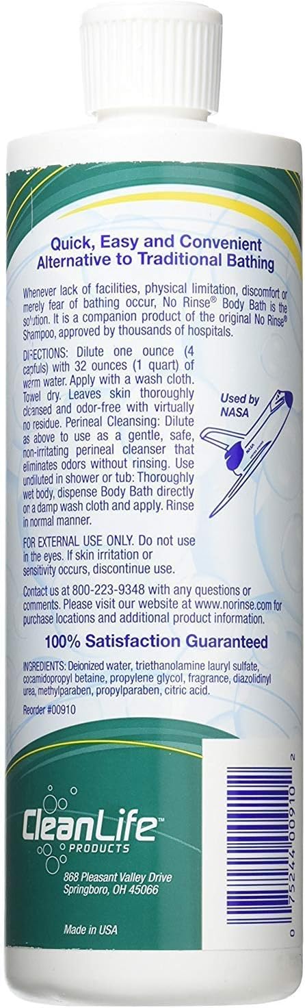 No-Rinse Body Bath, 16 fl oz - Leaves Skin Clean, Refreshed and Odor-Free (Pack of 3) - Makes 16 Complete Baths: Health & Personal Care